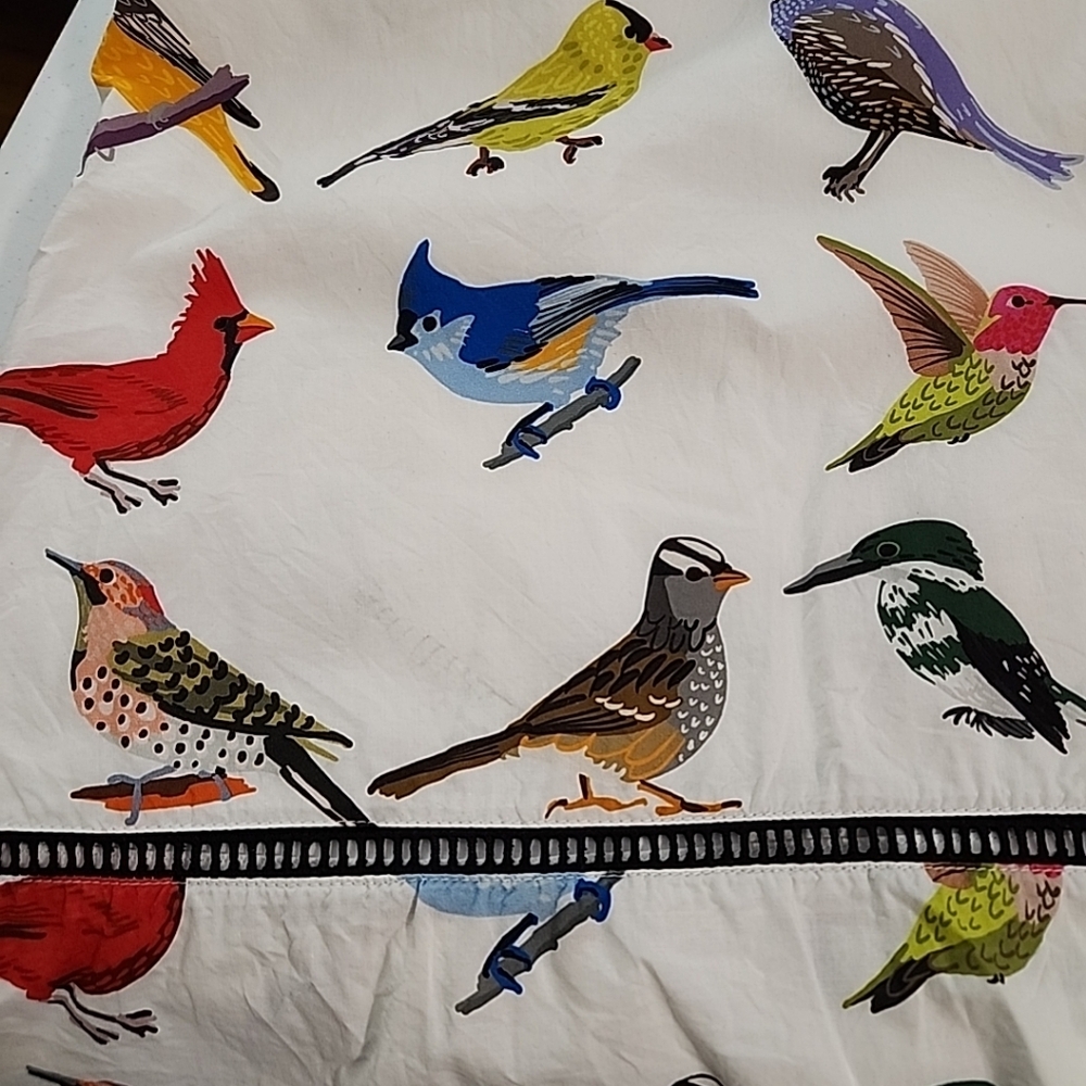 Lesley Evers Abigal Bird Dress Medium Nature Pockets Watermark Factory Stain - Picture 6 of 7